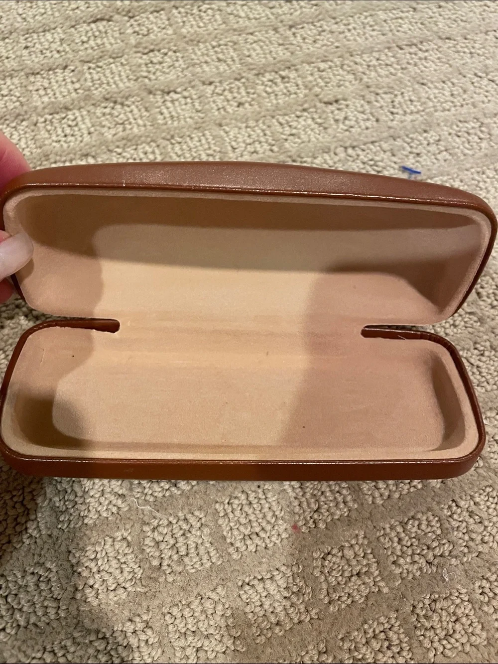 Longchamp Cognac Brown Leather Sunglass Case